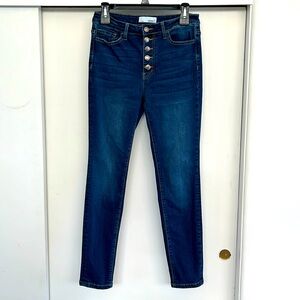 Vervet by Flying Monkey Button Fly Dark Wash High Rise Skinny Jeans size 28